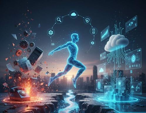 Abstract digital illustration representing technology and connection